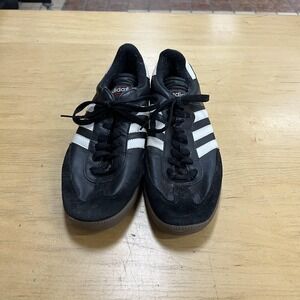 Adidas Samba Shoes Mens Size 9 Black White Leather Indoor Soccer Gum Sole